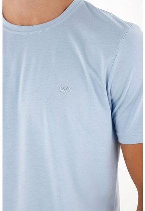 Tennis Camiseta Con Estampado En Espalda Azul Para Hombre