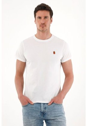 Tennis Camiseta De Cuello Redondo Blanca Para Hombre