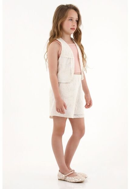 Bermuda Crudo Con Pretina Elástica Para Niña