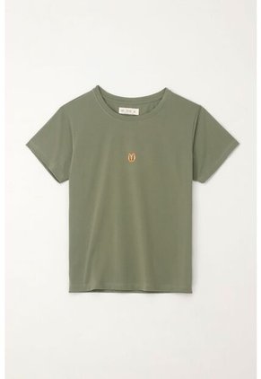 Camiseta Básica Estampada Verde Para Mujer
