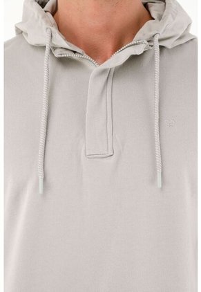 Buzo Tipo Hoodie Con Capucha Gris Para Hombre