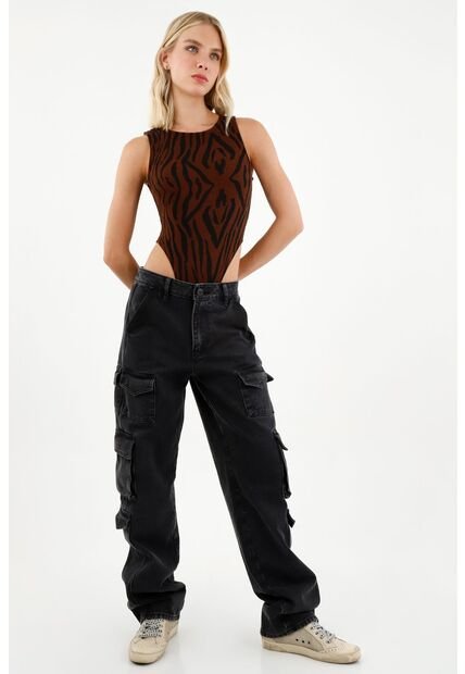 Camisa Tipo Body Animal Print Para Mujer