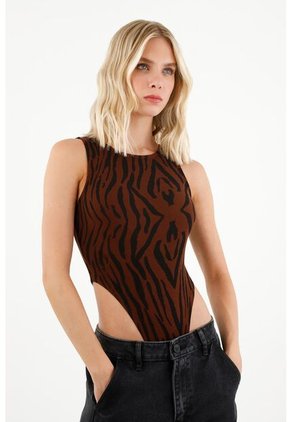 Camisa Tipo Body Animal Print Para Mujer