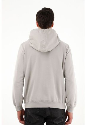 Buzo Tipo Hoodie Con Capucha Gris Para Hombre