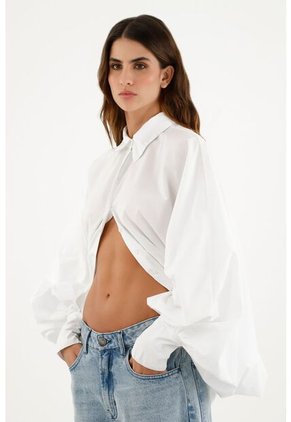 Camisa Blanca Con Manga Tipo Murciélago Para Mujer