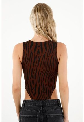 Camisa Tipo Body Animal Print Para Mujer
