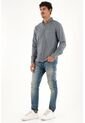 Tennis Camisa Oxford Manga Larga Azul Para Hombre de Tennis