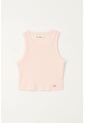 Camiseta Manga Sisa En Rib Rosado Para Niña de Tennis