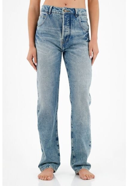 Tennis Jean Azul Cinco Bolsillos Para Mujer