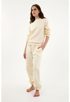 Buzo Crudo Cuello Redondo Para Mujer