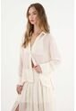 Tennis Camisa Manga Larga Con Transparencia Crudo Para Mujer de Tennis