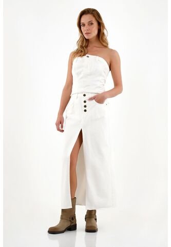 Tennis Falda Larga En Denim Crudo Para Mujer Tennis