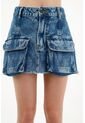 Falda Corta En Denim Azul Para Mujer de Tennis