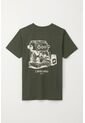 Tennis Camiseta Básica Manga Corta Verde Con Detalle Fruncido Para Hombre de Tennis