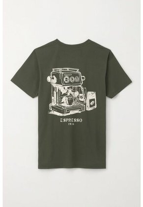 Tennis Camiseta Básica Manga Corta Verde Con Detalle Fruncido Para Hombre