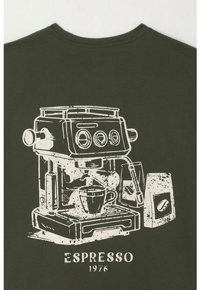 Tennis Camiseta Básica Manga Corta Verde Con Detalle Fruncido Para Hombre