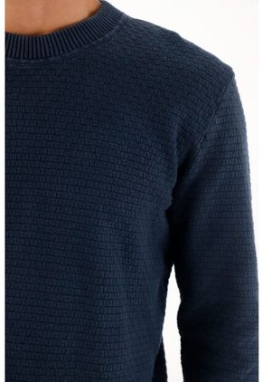 Tennis Buzo Tejido En Hilaza De índigo Azul Para Hombre