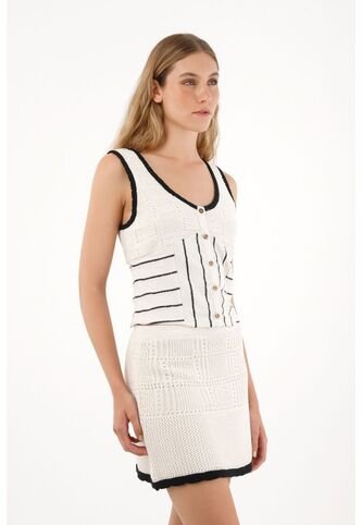 Tennis Camisa Tejida Manga Sisa Crudo Para Mujer Tennis