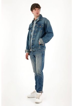 Tennis Jean Classic Tiro Medio Azul Con Acabado Ligero Para Hombre