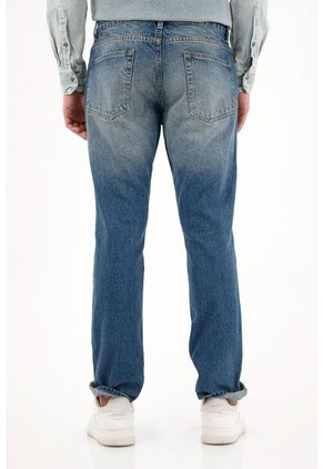 Tennis Jean Classic Tiro Medio Azul Con Acabado Ligero Para Hombre