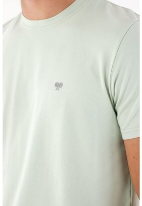 Tennis Camiseta Con Mini Raqueta Verde Con Caída Natural Para Hombre