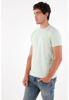 Tennis Camiseta Con Mini Raqueta Verde Con Caída Natural Para Hombre