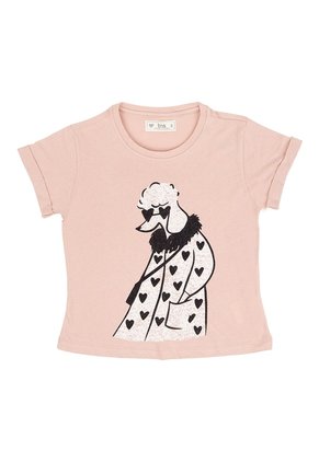 Camiseta Manga Corta Estampada Para Niña