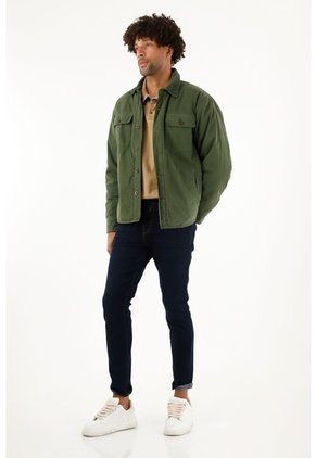 Tennis Chaqueta Con Bolsillos De Parche Verde Para Hombre