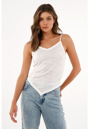 Tennis Camiseta Tejida Tipo Pañoleta Crudo Para Mujer