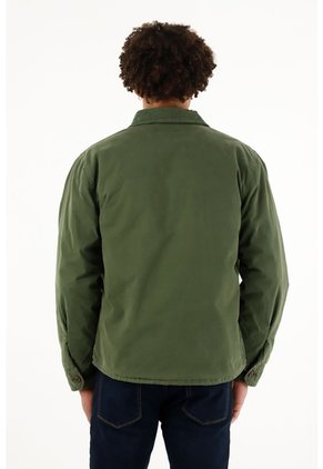 Tennis Chaqueta Con Bolsillos De Parche Verde Para Hombre
