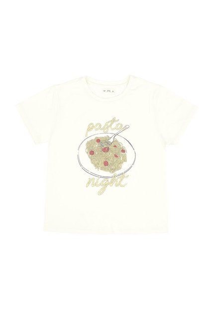 Tennis Camiseta Crudo Con Estampado En Frente Para Mujer