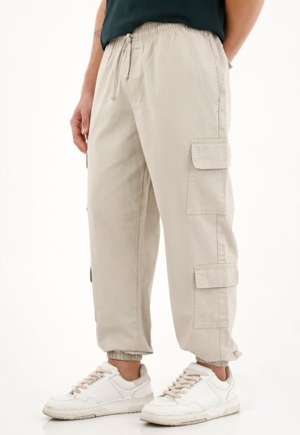 Pantalón Jogger Con Bolsillos Cargo Café Para Hombre