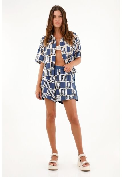 Tennis Bermuda Tejida Con Pretina Elástica Para Mujer