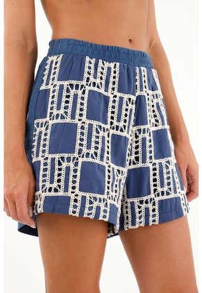 Tennis Bermuda Tejida Con Pretina Elástica Para Mujer