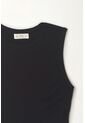 Tennis Camiseta Crop Manga Sisa Negra De Ajuste Relajado Para Mujer de Tennis