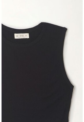 Tennis Camiseta Crop Manga Sisa Negra De Ajuste Relajado Para Mujer