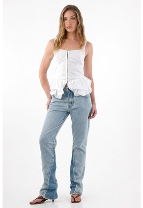 Tennis Camisa Tipo Corsé De Tiras Blanca Para Mujer
