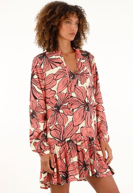 Vestido Manga Larga Estampado Para Mujer
