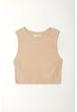Tennis Camiseta Crop Manga Sisa Café De Silueta Amplia Para Mujer de Tennis