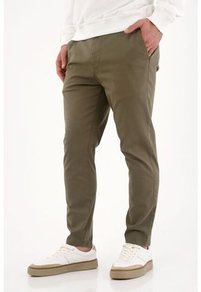 Tennis Pantalón Chino Verde De Ajuste Cómodo Para Hombre