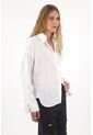 Tennis Camisa Manga Larga Oversized Blanca Para Mujer de Tennis