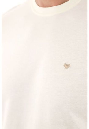 Tennis Camiseta Con Estampado En Espalda Crudo Para Hombre