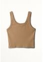 Tennis Camiseta Crop En Rib Crudo Con Acabado Mate Para Mujer de Tennis