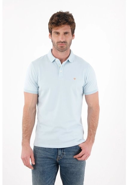 Tennis Polo Slim Fit Azul Licra Para Hombre