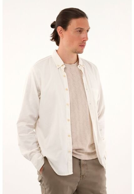 Tennis Camisa Crudo Con Bolsillos Delanteros Para Hombre