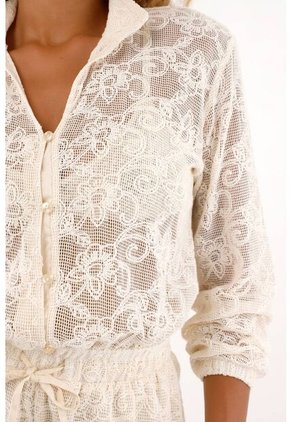 Enterizo Crudo Manga Larga Para Mujer