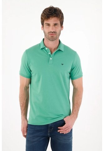 Tennis Polo En Tela Piqué Lycra Verde Con Diseño Limpio Para Hombre Tennis