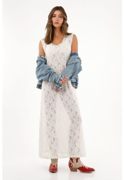 Tennis Vestido Largo En Encaje Para Mujer