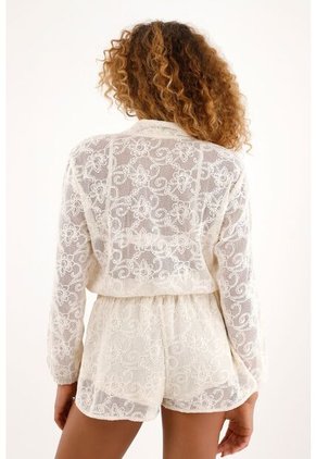 Enterizo Crudo Manga Larga Para Mujer