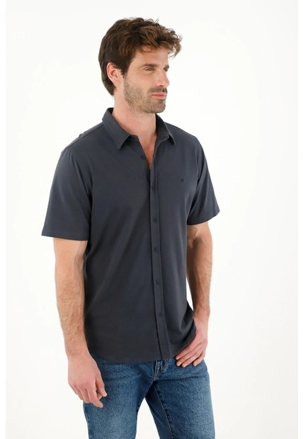 Tennis Camisa Manga Corta Azul Para Hombre